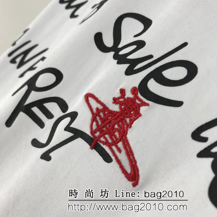 BURBERRY巴寶莉 19早春新款 老佛爺限定款 塗鴉印花短袖T-shirt 數碼印花刺繡 男女同款 ydi2524